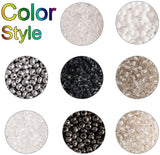 Grade A Glass Seed Beads, Round, Mixed Style, Mixed Color, 2x1.5mm, Hole: 0.3~0.9mm, about 20g/compartmentss, about 160g/box