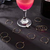 100Pcs 316 Surgical Stainless Steel Wine Glass Charms Rings, Hoop Earring Findings, DIY Material for Basketball Wives Hoop Earrings, Real 18K Gold Plated, 21 Gauge, 29x25x0.7mm, Pin: 0.7mm