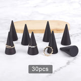 Wood Ring Holders, Ring Cone, Jewelry Craft Display, Black, 25x50mm