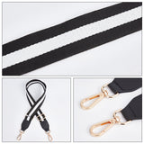 Polyester Bag Tape, with Light Gold Alloy and Iron Adjuster & Swivel Clasps, Bag Replacement Accessories, Black, 83.1~135.4cm