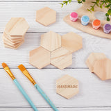 Unfinished Hexagon Wooden Slices, Wood Cutout Shape Blanks for DIY Craft, Carving, Painting, Undyed, BurlyWood, 50x57.5x6mm