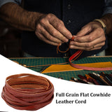 5M Flat Cowhide Leather Cord, Jewelry DIY Making Material, Coconut Brown, 5x1mm, about 5.47 Yards(5m)/Bundle