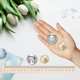 1Pc 304 Stainless Steel Commemorative Coins, Lucky Coins, with 1Pc PU Leather Cover, Heart Pattern, Coins: 30x1.8mm, Cover: 115x47x1.3mm