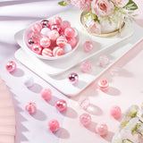 1 Set Opaque Acrylic Beads Set, Kid Chunky Beads, Round, Pink, 20x19.5~20mm, Hole: 3mm, 50pcs/set