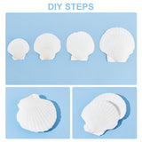 20Pcs 4 Style Natural Scallop Shells, for DIY Craft Beach Wedding Home Decoration Decoration or Serving Food, White, 61~107x51~109x2~3mm