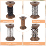 Wooden Empty Spools for Wire, Thread Bobbins, Coconut Brown, 4.75x3cm