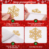 11Pcs 11 Style Computerized Embroidery Cloth Iron on Patches, Stick On Patch, Costume Accessories, Appliques, Gold, Snowflake Pattern, 26~64x22~54x1mm, 1pc/style
