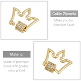 Brass Micro Pave Clear Cubic Zirconia Screw Carabiner Lock Charms, for Necklaces Making, Long-Lasting Plated, Mixed Shapes, Real 18K Gold Plated, 6pcs/box