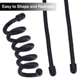 5 Strands Reusable Silicone Cable Tie, Iron-Core Silicone Twist Tie, Black, 460x5mm