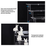 Acrylic Display Risers, 4 Steps Jewelry Display Riser Shelf Showcase, with Screwdriver, for Jewelry Figure Model Display, Clear, 20x19x18.5cm