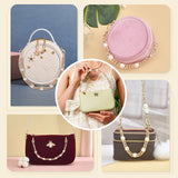 Aluminum & Alloy Bag Handles, with ABS Plastic Pearl Beads, Golden, 36~38cm