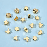 90Pcs 6 Style Brass Beads, Long-plating, Mix Shaped, Real 14K Gold Plated, 15pcs/style