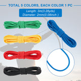 4 style PP Rope, 4pcs Metallic Wire Twist Ties, for Bracelet Making, Mixed Color, 2mm, 3m/steyle, 4 style, 15m
