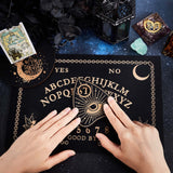 Wooden Witch Craft Sets, including Moon Shape Tarot Card Stand Holder, Rectangle Pendulum Board, Heart Shape Crystal Ball Stand, Women Pattern, 100~200x82~300x4~4.5mm, 3pcs/set