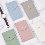 5Pcs 5 Colors Rectangle Imitation Leather Single Watch Storage Bag, Portable Travel Wrist Watch Pouches, Mixed Color, 13x7.3x0.8cm, 1pc/color