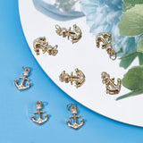 Brass Micro Pave Cubic Zirconia Pendants, Anchor, Real 18K Gold Plated, 16.5x11.5x2.5mm, Hole: 3.5mm, 10pcs/box