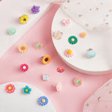 DIY Stud Earring Making Kits, with Resin Flower Cabochons, Stud Earring Findings and Ear Nuts, Mixed Color