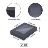 Cardboard Box, with PVC Clear Window, Rectangle, Black, 17.5x13.5x3.5cm