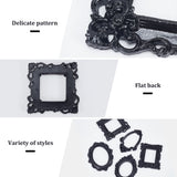 5Pcs 5 Styles Resin Embossed Photo Frames, for Jewelry Photography Photo Frame Decor Accessories, Mixed Shapes, 90~122x87~101x7~13mm, Inner Diameter: 51~79mm, 1pc/style