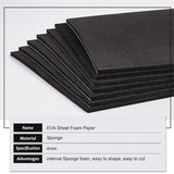 Sponge EVA Sheet Foam Paper Sets, With Adhesive Back, Antiskid, Rectangle, Black, 30x21x0.4cm
