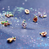 12Pcs 4 Styles Brass Micro Pave Cubic Zirconia Charms, Fruit, Real 18K Gold Plated, 3pcs/style