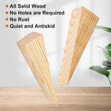 Solid Wood Door Stopper, Wedge Window/Door Stops, for Home Office Garden, Triangle, Blanched Almond, 98~100.5x29.1~30x29.5~30mm