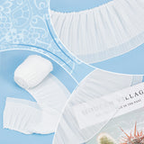 3 Yards Pleated Polyester Ribbon, Clothes Accessories, White, 5-1/4 inch(135mm)