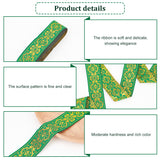 Ethnic Style Embroidery Polyester Ribbon, Clothing Accessories, Floral Pattern, Green, 1-1/4 inch(33mm), about 7.66 Yards(7m)/Bundle