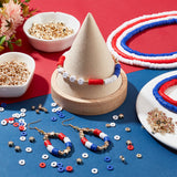 DIY Independence Day Bracelet Making Kit, Including Handmade Polymer Clay Beads Disc & Plastic Star Beads, Elastic Thread, Mixed Color, Beads: 3510~3780Pcs/box