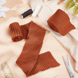 95% Cotton & 5% Elastic Fiber Ribbing Fabric for Cuffs, Waistbands Neckline Collar Trim, Knitted Hem, Thickened Quilting Cloth, Saddle Brown, 730~750x70~83x4mm