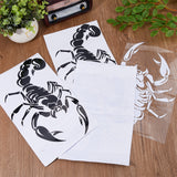 4Pcs 2 Colors PET Self Adhesive Car Stickers, Waterproof Scorpion Decals for Vehicle Decoration, Mixed Color, 305x183x0.2mm, 2pcs/color