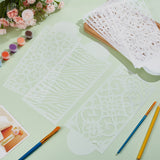 PET Hollow Out Drawing Painting Stencils, for DIY Scrapbooking, Arch Shape, Floral Pattern, 262x112x0.5mm, 10pcs/set