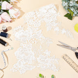 Polyester Embroidery Ornament Accessories, Appliques, Flower, for DIY Costume, Sewing Craft, White, 610~620x23x1.4mm