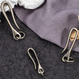 3Pcs 3 Styles Tibetan Style Alloy Hook Clasps, with Jump Rings, for Keychain Making, Antique Silver, 49.5~69x12.5~17.5x6~8.5mm, Hole: 13mm,  1pc/style