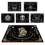 Pendulum Dowsing Divination Board Set, Wooden Spirit Board Black Talking Board Game for Spirit Hunt Birthday Party Supplies with Planchette, Skull Pattern, 300x210x5mm, 2pcs/set
