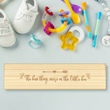 Rectangle Wooden Pregnancy Test Keepsake Box with Lock, Baby Annouced Engraved Case for Grandparents Dad Aunt and Uncle, Blanched Almond, Arrow, 20x5x3cm