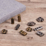 Alloy Spring Cord Locks, Antique Bronze & Gunmetal, Mixed Color, 7.4x7.2x1.7cm