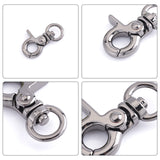 Zinc Alloy Swivel Lobster Claw Clasps, Swivel Snap Hook, Gunmetal, 31x19x6.5mm, Hole: 9x5mm, 16pcs/box