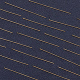 100Pcs Brass Flat Head Pins, Real 18K Gold Plated, 50x0.8mm, 20 Gauge, Head: 2mm