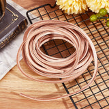 Flat Cowhide Leather Cord, for Jewelry Making, Goldenrod, 5.5x4mm