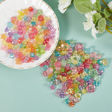 Transparent Acrylic Charms & Beads, AB Color Plated, Mixed Shapes, Mixed Color, 12x11mm, Hole: 1.6mm, 300g/bag