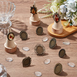 DIY Blank Dome Finger Rings Making Kit, Including Flower & Owl & Flower Adjustable Alloy Ring Settings, Glass Cabochons, Antique Bronze, 20Pcs/bag