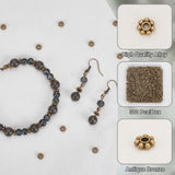 300Pcs Tibetan Style Alloy Beads Daisy Spacer Beads, Granulated Beads, Antique Bronze, 6x2mm, Hole: 1.5mm