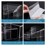 5Pcs 5 Sizes Transparent Acrylic Display Risers, Mult-purpose for Jewelry, Cosmetics, Glasses Display, Clear, 8.2~16.8x8x3.9~9.8cm, 1pc/size