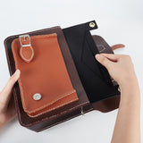 Felt Bags Organizer Insert, Mini Envelope Handbag Shaper Premium Felt, with Iron Grommets, Black, 22x18.3x0.5cm, Hole: 10mm