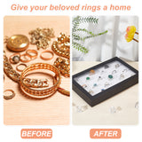 1Pc Cardboard Ring Boxes, with Window Jewelry Box, Rectangle, White, 13.5x21.7cm