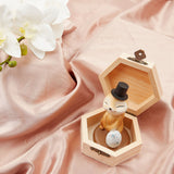 Unfinished Pine Wood Jewelry Box, DIY Storage Chest Treasure Case, with with Locking Clasps, Hexagon, BurlyWood, 8.65x9.2x4cm