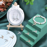 32Pcs 2 Colors Alloy with Crystal Rhinestone Pendants, Deer Charms, Platinum & Golden, 20x22x2.5mm, Hole: 2mm, 16Pcs/color