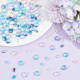 160Pcs 10 Colors Transparent Glass Beads, Top Drilled Beads, Teardrop, Mixed Color, 9~12x6~9x5~6mm, Hole: 1mm, 16Pcs/color
