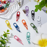 3 Sets Spray Painted Alloy Swivel Snap Hooks Clasps, with Alloy Lobster Claw Clasps, Mixed Color, 50mm, 10pcs/set